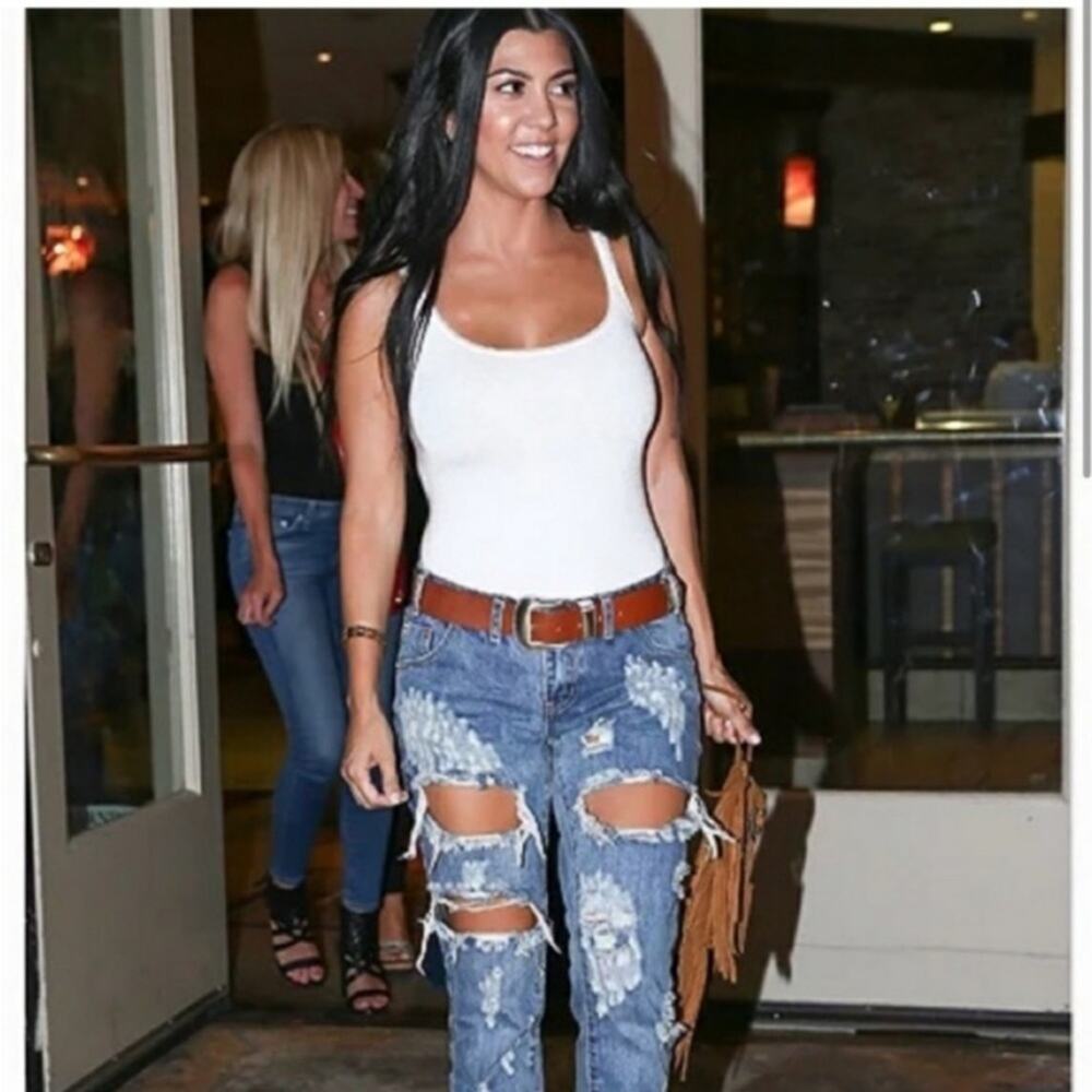 One Teaspoon Trashed Distressed Freebird Zipper Ankle Jeans